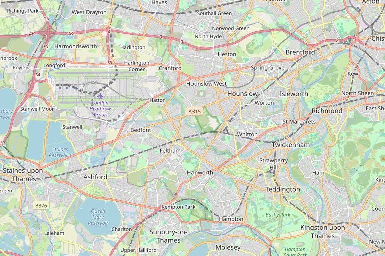 Map of Hounslow and the surrounding area